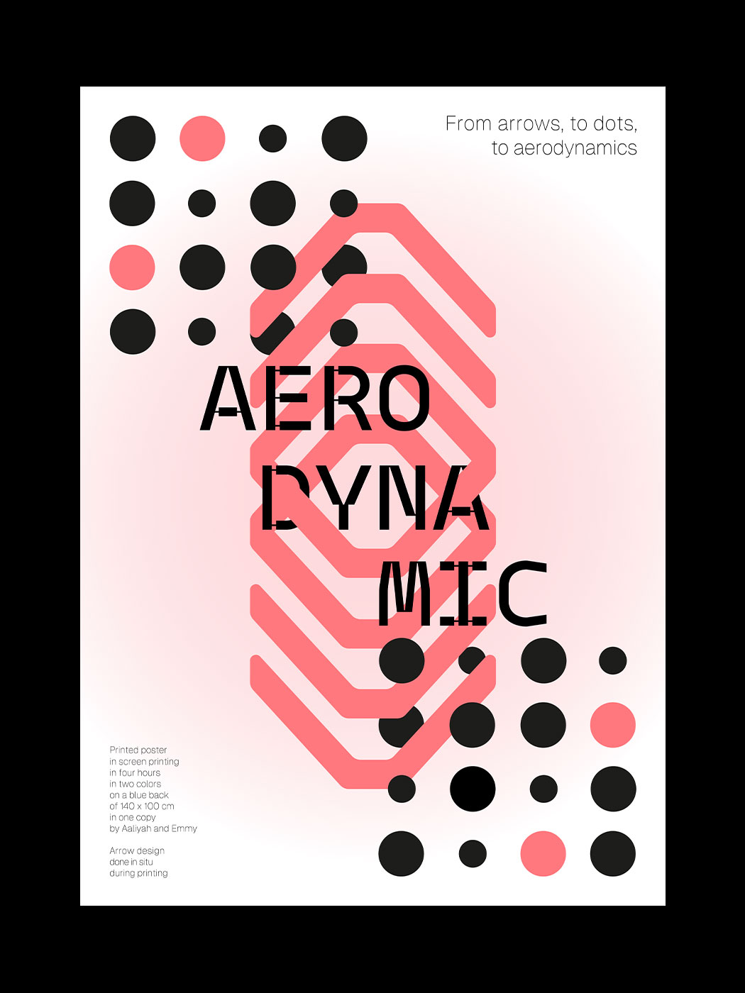 digital poster of pink arrows