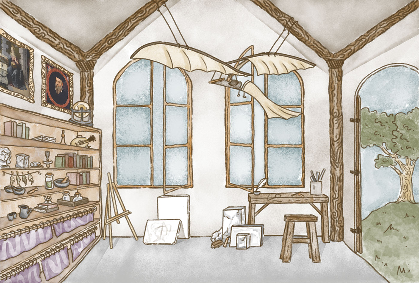 illustrated renaissance workshop