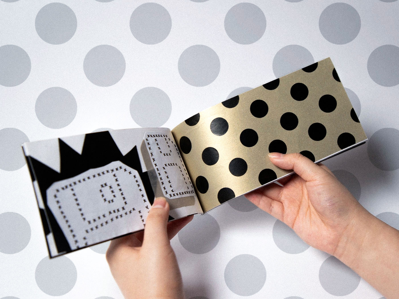 micro edition spread with polka dots